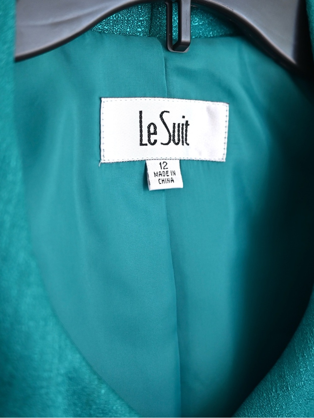 Le Suit Teal Button-Front Tailored Jacket - Picture 5 of 8